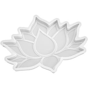 White Lotus Flower Coaster Mold Lotus Coaster Epoxy Resin Mold Crystal Epoxy Lotus Molds Cup Mat Silicone Mould DIY Crafts Decorations Jewelry Casting Supplies