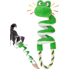 Duty Dog Rope Toys with Crinkle Paper & Squeaker - Interactive Tug of War Pull Toy for Puppy Boredom, Teeth Cleaning -Tough Chew Toys for Small, Medium, and Large Breeds