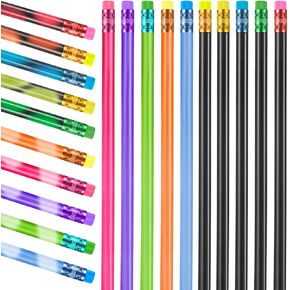 Outus 100 Pieces Color Changing Mood Pencil 2B Changing Fun Pencil Assorted Color Thermochromic Pencils with Eraser for Christmas Valentine Birthday Pencils Party Favor
