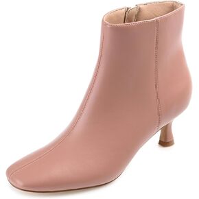 Journee Womens Kelssa Tru Comfort Foam Square Toe Kitten Heel Ankle Booties Brown