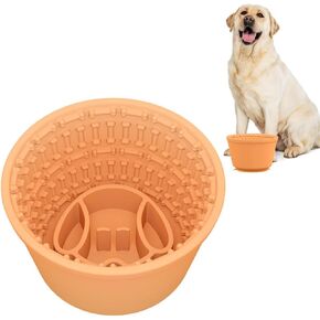 Dog Lick Bowl Dog Enrichment Bowl Pet Slow Feeder Bowls for Oral Health Preventing Choking, Slow Feeder Dog Lick Bowl for Anxiety Relief & Enrichment (Blue, M)