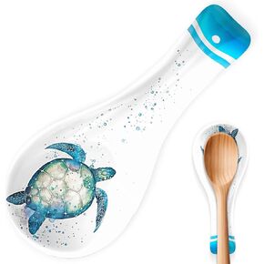 Spoon Rest for Stove Top, Sea Turtle Kitchen Spoon Rest Cute, Ceramic Spoon Rest for Kitchen Counter, Spoon Holder for Stove, Cooking Spoon Holder, Modern Spoon Rest for Stove Top Cute, Cooking Gifts