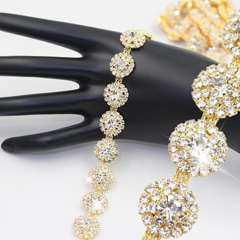 1 Pair Rhinestone Flower Shoulder Strap Bra Chain for Women Girls Crystal Wedding Bra Strap Festival Rave Underwear Straps Decoration Party Dress Lingerie Straps (Gold) in Saudi Arabia