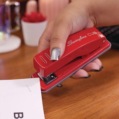 Swingline Stapler, Cub Compact Desktop Stapler, 20 Sheet Capacity, Metal, Rio Red (S701070) in Kuwait