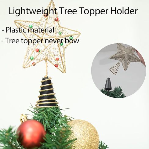 Lightweight Christmas Tree Topper Holder 3 Pack, Black Grinch Angle Star Tree Topper Stabilizer，Fits All Clip on Tree Toppers in Saudi Arabia