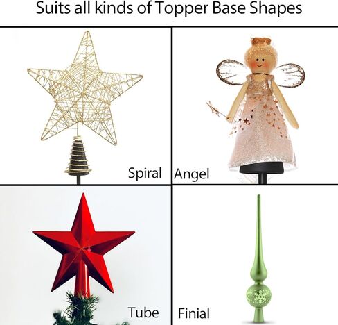 Lightweight Christmas Tree Topper Holder 3 Pack, Black Grinch Angle Star Tree Topper Stabilizer，Fits All Clip on Tree Toppers in Saudi Arabia