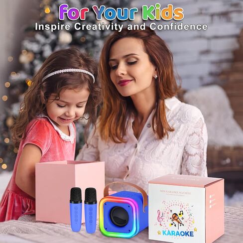 Mini Karaoke Machine for Kids ، Girl Toys Gifts ، Kids Karaoke Wireless Microphone مقابل 4،5،6،7،9،10،11،12 عامًا من الأولاد والبنات. in Kuwait