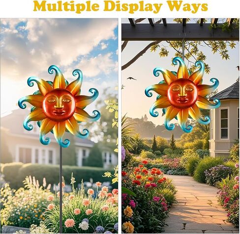 60 inch Kinetic Metal Wind Spinner,Two-Way Wind Sculptures with Garden Stake,360 Degrees Kinetic Wind Spinners for Yard and Garden in Saudi Arabia