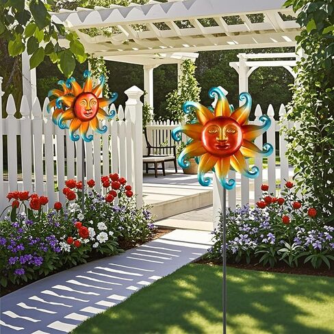 60 inch Kinetic Metal Wind Spinner,Two-Way Wind Sculptures with Garden Stake,360 Degrees Kinetic Wind Spinners for Yard and Garden in Saudi Arabia