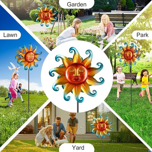 60 inch Kinetic Metal Wind Spinner,Two-Way Wind Sculptures with Garden Stake,360 Degrees Kinetic Wind Spinners for Yard and Garden in Saudi Arabia