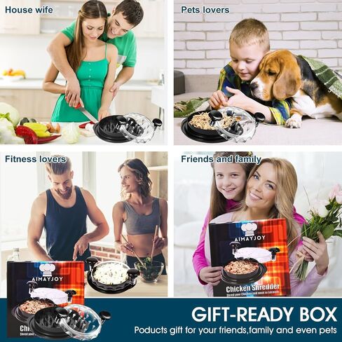 3 layer Ergonomic Chicken Breast Shredder with Transparent Lid, Visible Meat Shredding Machine, Anti-Slip, Heat Resistant, Dishwasher Safe, BPA Free, Includes Brush, Separate Plate &Tong in Saudi Arabia