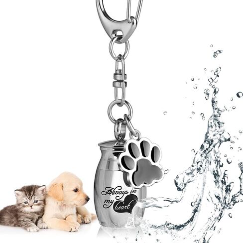 ChunlongFour Waterproof Pet Urns Keychain for Dogs Ashes, Cat Dog Urn for Dogs Cats Ashes Keepsake Memorial Cremation Jewelry Pend in Saudi Arabia