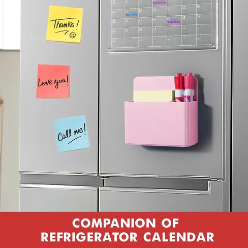 BEYGORM 2 Pack Plastics Magnetic Pen Holder for Refrigerator, Dry Erase Marker Holder for Whiteboard，Magnet School Locker Organizer Accessories, Pencil Cup, Pen Caddy, Classroom Organization(Pink) in Kuwait