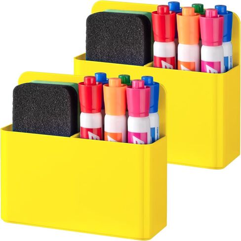 BEYGORM 2 Pack Plastics Magnetic Pen Holder for Refrigerator, Dry Erase Marker Holder for Whiteboard，Magnet School Locker Organizer Accessories, Pencil Cup, Pen Caddy, Classroom Organization(Pink) in Kuwait