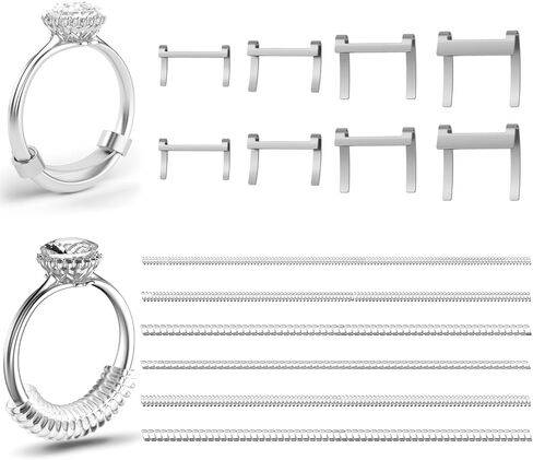 Omilly Ring Sizer for Loose Rings, 60-Pack with 16 Sizes & 3 Styles for Different Band Widths, Ring Size Adjuster Tightener Spacer Fitter for Any Ring Size, Adjustable Fit for Ring Widths 1-10mm in Saudi Arabia