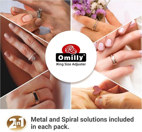 Omilly Ring Sizer for Loose Rings, 60-Pack with 16 Sizes & 3 Styles for Different Band Widths, Ring Size Adjuster Tightener Spacer Fitter for Any Ring Size, Adjustable Fit for Ring Widths 1-10mm in Saudi Arabia