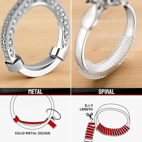 Omilly Ring Sizer for Loose Rings, 60-Pack with 16 Sizes & 3 Styles for Different Band Widths, Ring Size Adjuster Tightener Spacer Fitter for Any Ring Size, Adjustable Fit for Ring Widths 1-10mm in Saudi Arabia
