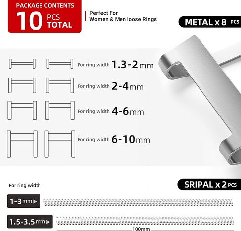 Omilly Ring Sizer for Loose Rings, 60-Pack with 16 Sizes & 3 Styles for Different Band Widths, Ring Size Adjuster Tightener Spacer Fitter for Any Ring Size, Adjustable Fit for Ring Widths 1-10mm in Saudi Arabia