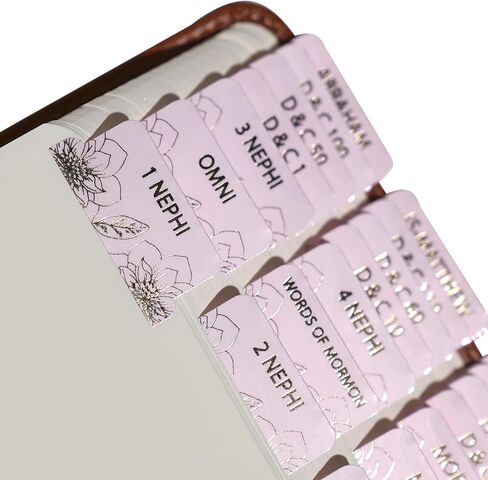 Idyllic Grace - Book of Mormon Tabs - Courageous - Silver Foil Lettering - Journaling - Index Tabs - Glossy Laminated - Book of Mormon - Doctrine & Covenants - Pearl of Great Price in Kuwait