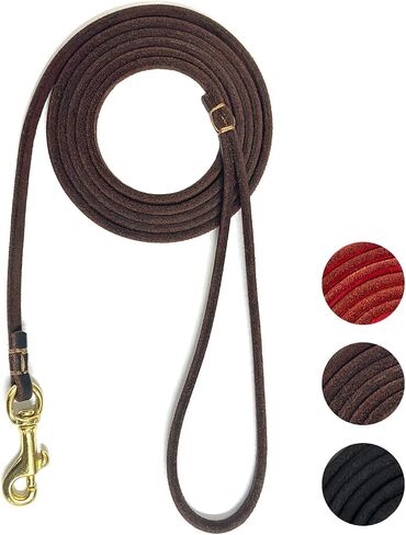 Guiding Star Leather Dog Leash 6 ft x 1/4 inch,Thin and Lightweight Leather Leashes for Small Dogs,Leather Cat Leashes for Small Cats,Soft Genuine Leather Dog Training Leashes for Petite Dogs Black in Saudi Arabia
