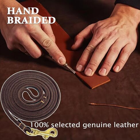 Guiding Star Leather Dog Leash 6 ft x 1/4 inch,Thin and Lightweight Leather Leashes for Small Dogs,Leather Cat Leashes for Small Cats,Soft Genuine Leather Dog Training Leashes for Petite Dogs Black in Saudi Arabia