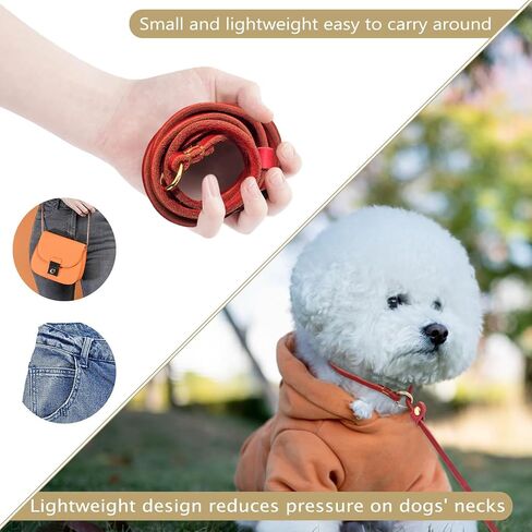 Guiding Star Leather Dog Leash 6 ft x 1/4 inch,Thin and Lightweight Leather Leashes for Small Dogs,Leather Cat Leashes for Small Cats,Soft Genuine Leather Dog Training Leashes for Petite Dogs Black in Saudi Arabia