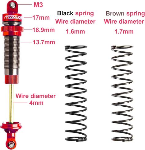 100mm RC Oil Shock Absorber Big Bore Damper for 1/10 Arrma,Slash,BIG ROCK,Stampede,Rustler, Bandit, Ford, Vorteks,1/8 TYPHON,etc. Parts Upgrade Replace（2Pcs）(Blue) in Saudi Arabia