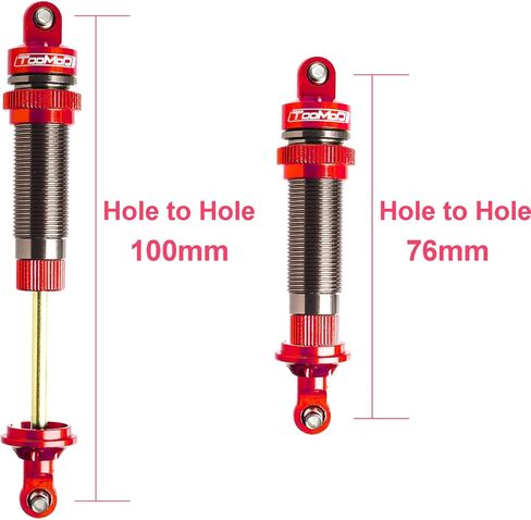 100mm RC Oil Shock Absorber Big Bore Damper for 1/10 Arrma,Slash,BIG ROCK,Stampede,Rustler, Bandit, Ford, Vorteks,1/8 TYPHON,etc. Parts Upgrade Replace（2Pcs）(Blue) in Saudi Arabia