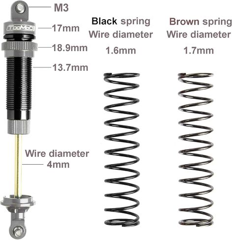100mm RC Oil Shock Absorber Big Bore Damper for 1/10 Arrma,Slash,BIG ROCK,Stampede,Rustler, Bandit, Ford, Vorteks,1/8 TYPHON,etc. Parts Upgrade Replace（2Pcs）(Blue) in Saudi Arabia