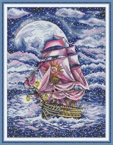 CrossNest 14CT Counted Cross Stitch Kit for Beginners, Unprinted Complete DIY Embroidery Set with Pattern & Tools, Premium Aida Cloth & Threads (Garden Life) in Kuwait