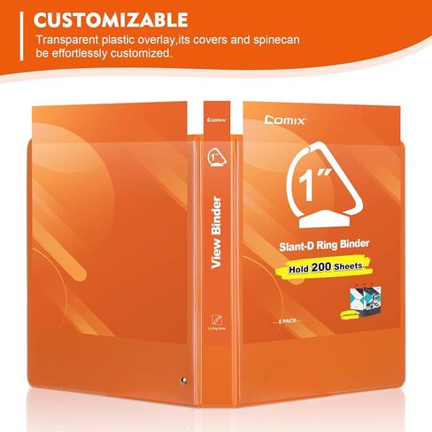 Comix Sturdy 1 بوصة المجلدات 3 حلقة مع غطاء عرض واضح ، 1 "حلقة Slant-D رابط الموثق 225 ورقة من ورق الحرف لدينا ، 6 حزمة (أخضر) in Kuwait