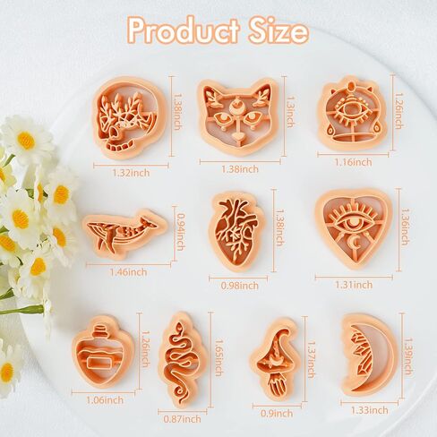 Puocaon Luna Moth Polymer Clay Cutters - 16 Shapes Clay Cutters for Earrings, Moth Shapes Clay Cutters for Polymer Clay Jewelry Making, Mystical Drop Dangle Earrings Clay Earring Cutters in Saudi Arabia