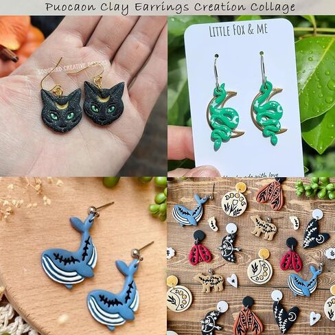 Puocaon Luna Moth Polymer Clay Cutters - 16 Shapes Clay Cutters for Earrings, Moth Shapes Clay Cutters for Polymer Clay Jewelry Making, Mystical Drop Dangle Earrings Clay Earring Cutters in Saudi Arabia