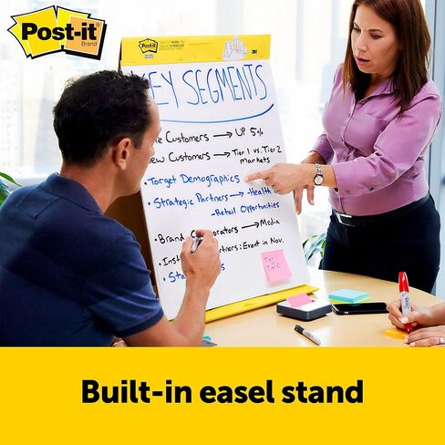 Post-it Super Sticky Tabletop Easel Pad, Great for Virtual Teachers and Students, 20 x 23 Inches, 20 Sheets/Pad, 1 Pad (563R), Portable White Premium Self Stick Flip Chart Paper, Built-in Easel Stand in Kuwait