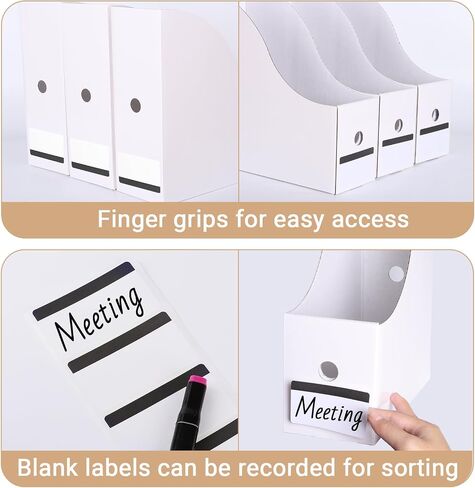 35 pack Cardboard Magazine File Holder Organizer, Foldable Magazine Storage Box Holder Document Rack Desktop File Organizer for School, Office and Home (10.12 x 3.78 x 10.43 Inches, Brown) in Saudi Arabia