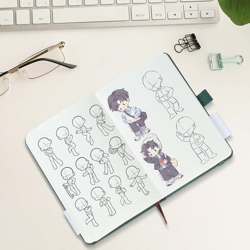 HOMEMARS Small Notebook, Pocket Notebook, 3 Pack, Notebook A6, Dotted,3.7" x 5.7"Leather, Brown, Green, Yellow,192 Pages Each, Hardcover, Mini Journal Notepad, Embossing Tree Design in Kuwait