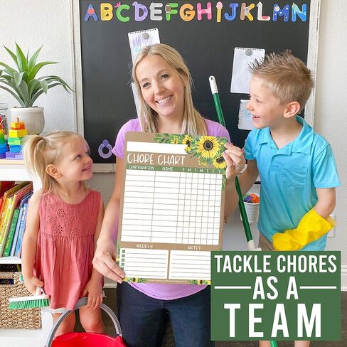Hadley Designs Magnetic Chore Chart for Kids & Families – Reusable Dry Erase Responsibility Board – Daily Toddler Chore Chart for Ages 4-6 – 12x17 in Saudi Arabia