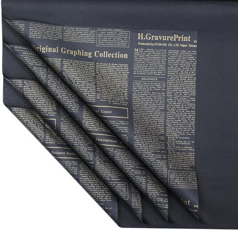 Large Newspaper Tissue Paper for Gift Wrapping Retro Kraft Magazine with Black Printed Bouquet Tissue Paper 27.5x19.7 Inch Mother's Day, Birthday Gifts Packaging Craft Paper 28pcs (2 Kraft Black) in Saudi Arabia