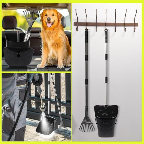 Dog Pooper Scooper with 20 Bag Attachment Long Handle Swivel Bin, Rake Heavy Duty Pooper Scooper for Large Medium Small Dogs Easy to Clean Poop Scooper for Yard, Grass, Gravel in Kuwait