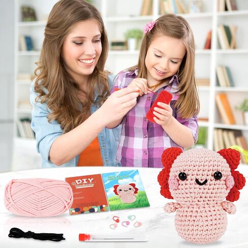 StryWiin Crochet Kit for Beginners, 21 Pcs Turtle Family Crochet Animal Kit with Step-by-Step Video Tutorials, DIY Beginner Crochet Kit for Adults, Ideal for Birthday and Holiday Gifts in Saudi Arabia