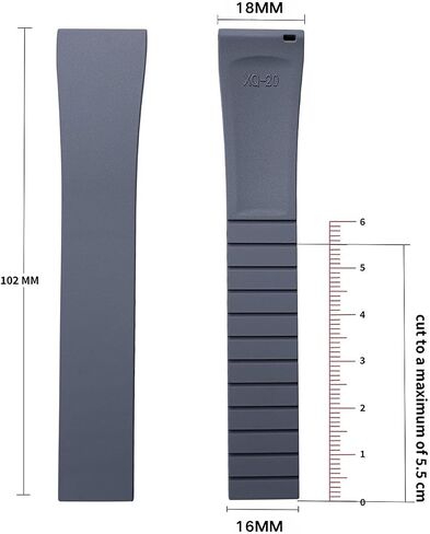 Fluororubber Watch Strap - Fast Release Cut-to-Size 19mm 20mm 21mm 22mm Watch Band with Buckle Soft Universal Waterproof Replacement Band Strap for Men Women in Kuwait