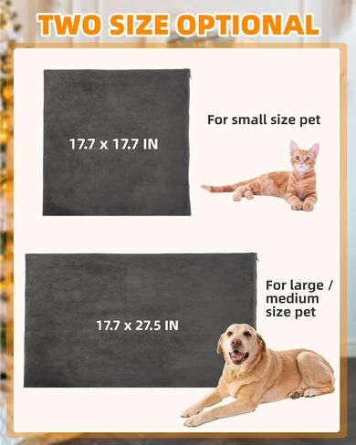 Self Warming Cat Bed 24 x 18 in - Dogs Cat Beds for Indoor Outdoor, Machine Washable, 3cm/1.18in Thickened Pet Heating Pad for Cats & Dogs, Double Side Premium Soft in Saudi Arabia