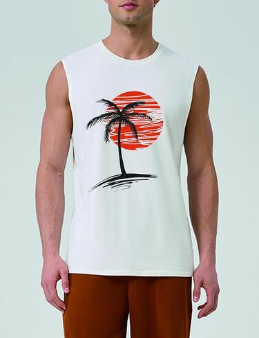 Men Summer Beach Tank Tops Hawaiian Palm Tree Sleeveless Shirts T Shirt Graphic Muscle Gym Vacation Tee Top in Kuwait