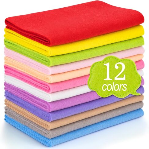 12 Rolls 8"x35" 1.4mm Thick Soft Felt Fabric Sheet 12 Assorted Brown Series Colors Felt Pack for DIY Craft Sewing Squares Nonwoven Patchwork in Saudi Arabia