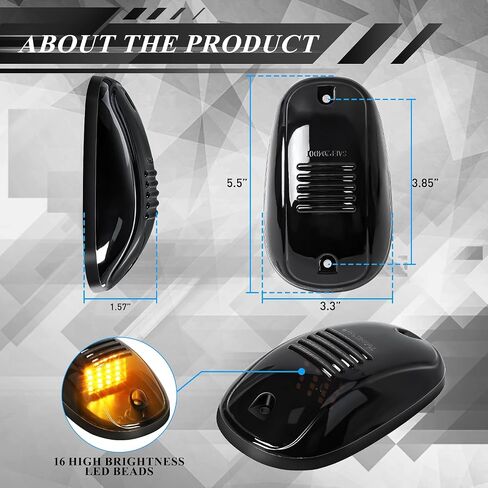 Cab Roof Clearance Light, 5 Pcs LED Top Marker Running Light Compatible with Dodge Ram 2003-2018 1500 2500 3500 4500 5500 (Amber) in Saudi Arabia