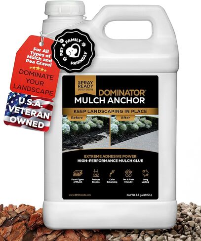 Dominator Rock Anchor 64oz - Rock Glue for Landscaping Gravel & Stone, Ready to Spray, Locks in River Rock, Pea Gravel & Decorative Rock, Prevents Scattering & Washouts, Water-Based in Kuwait