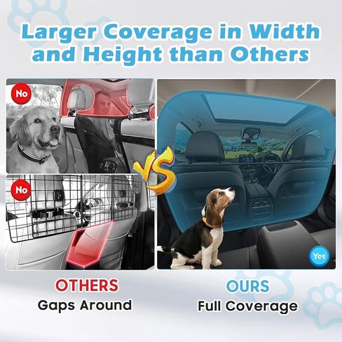 Dog Car Barrier Behind Front Seat, 52.4" Wide Car Pet Barrier One-Piece Design, Dog Car Divider Back Seat Barrier for Midsized Pickup, Midsized Car and SUV in Saudi Arabia