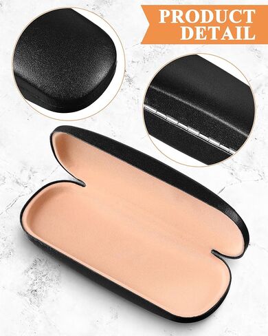 18 Pieces Hard Shell Sunglasses Case Eyeglasses Cases Pocket Glasses Box with Cleaning Cloth for Men Women Reading Travel, Black, Blue, Brown in Kuwait