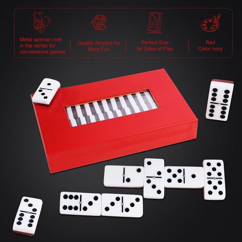 Double Six Standard Dominos Set 28 Tiles – Dominos Set Games for Adults, Classic Numbers Table Games, Family Travel Dominos Games Night Ideal for 2-4 Players (Pink) in Saudi Arabia