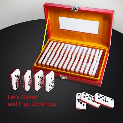 Double Six Standard Dominos Set 28 Tiles – Dominos Set Games for Adults, Classic Numbers Table Games, Family Travel Dominos Games Night Ideal for 2-4 Players (Pink) in Saudi Arabia